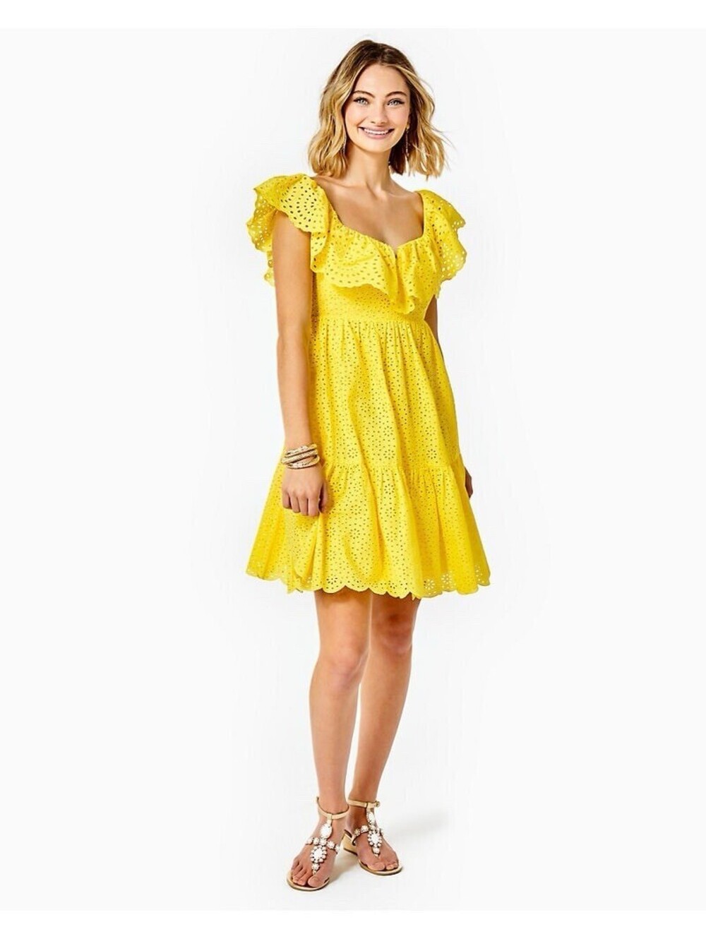 Lilly Pulitzer Asteria Dress Resort Yellow Daisy Dreams Eyelet NWT